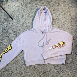 Cheetos Light Purple Zip Up Hooded‎ Cropped Jacket Size Medium